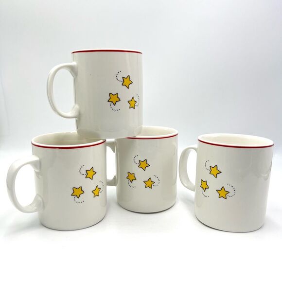 4‎ Christmas REINDEER MUGS Whimsical Holiday Cups LTD Commodities White Ceramic - Picture 2 of 7